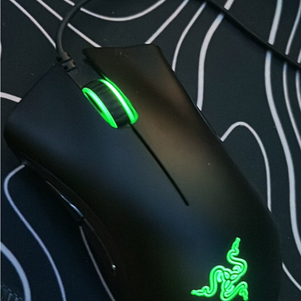 Razer Black Gaming Mouse with Green LED